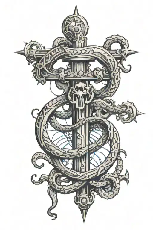 Christian Cross Tarot Kraken Sailor