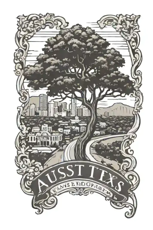 Austin Texas With Tree Line Dr Street