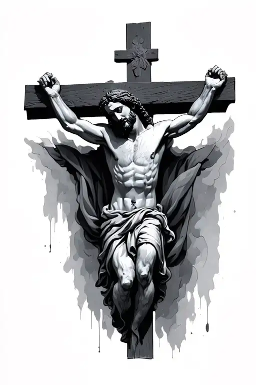 Jesus Christ Crucified And Heads