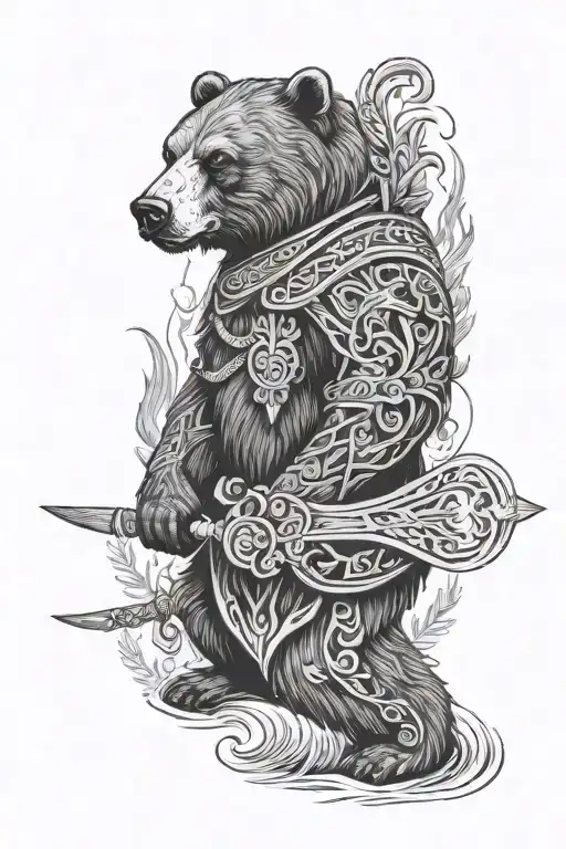 Bear Slayer From Latvian Folklore Designs