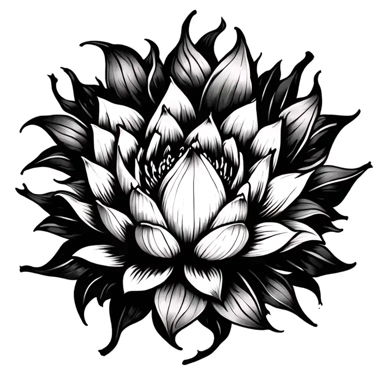 Lotus Flower Spine Tatoo Mandala