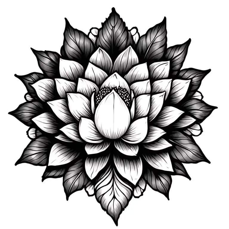 Lotus Flower Spine Tatoo Mandala