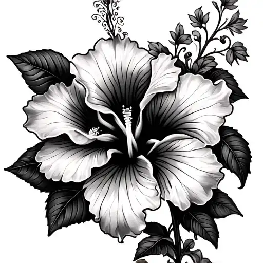 Hibiscus Vines Wispy And Dainty Fine Line