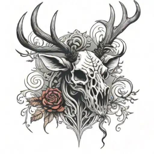 Red Stag Skull