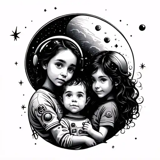 Outerspace Mom Two Kids