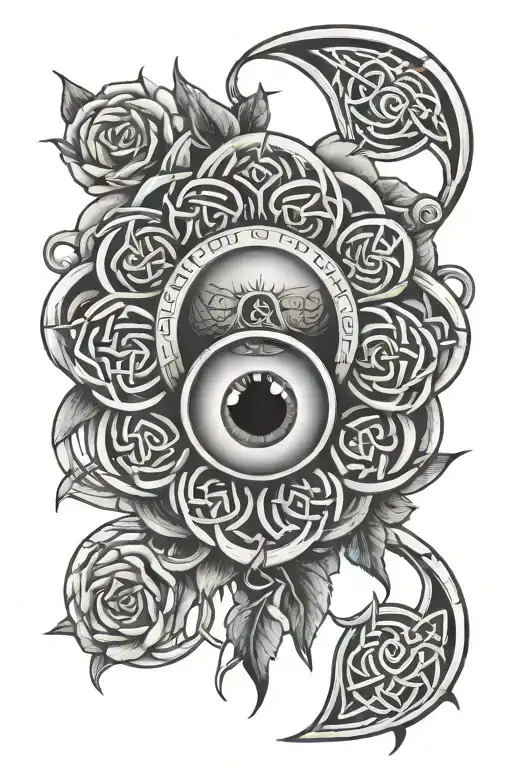 Celtic Knot Rose Eyeball Clock