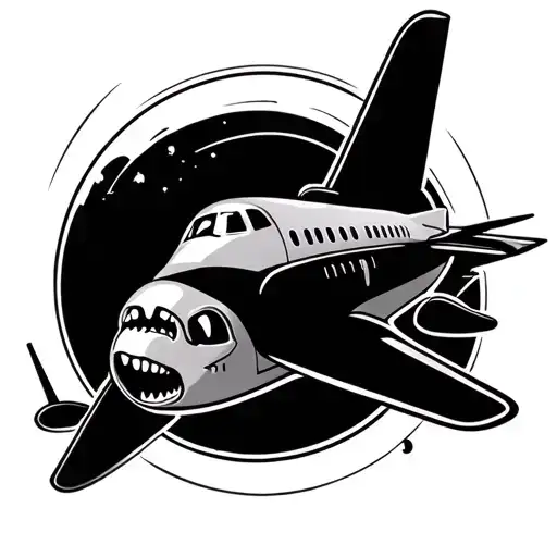 Outline Of Molar With An Airplane