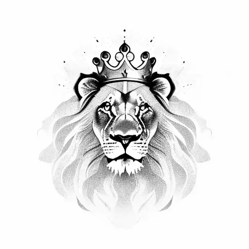 Lion With A Crown And Money