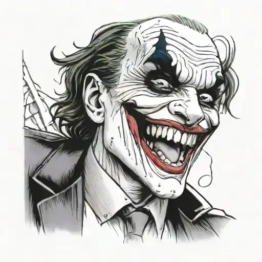 The Joker Grinning