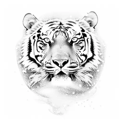 A Majestic Tiger In A Snow-covered Forest