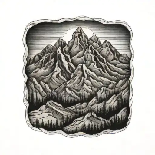 Mountain Range With Shading
