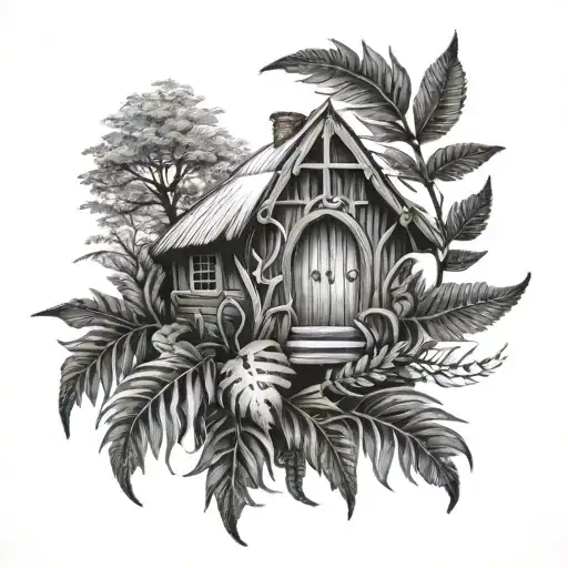 New Zealand Fern Leaf And Hobbit House
