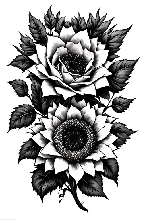 Roses And Sunflowers