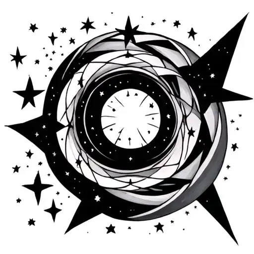 Circle Of Multiple Stars In The Background