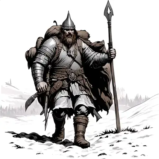 Norse Viking German Soldier Hiking