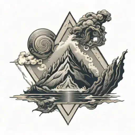 Volcano And Trialthlon Symbol Incorporated