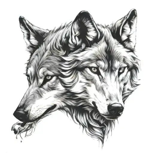 Wolf Drawing For Women's