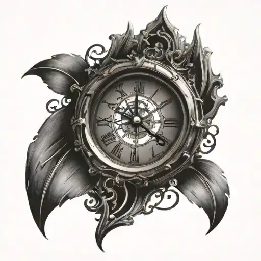 Clock With Gothic Edges Wrapping