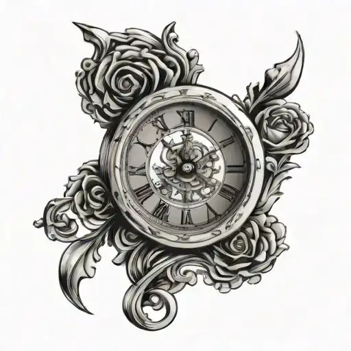 Clock With Sagittarius Hour Hand And Gothic Edges