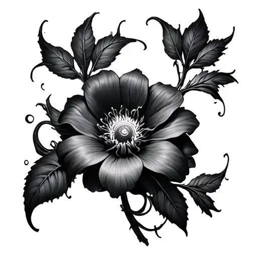 Gothic Flower With Webs Entwined Cyber Sigilism