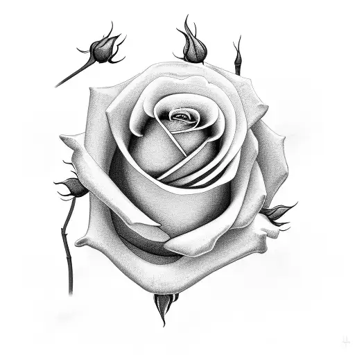 Rose With Stem Making A 98 With 6 Leaves And 8 Pedals