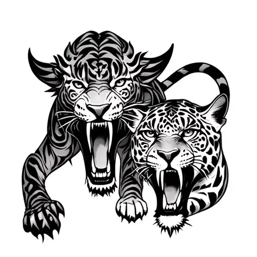 Demon Being Stalked By Jaguar