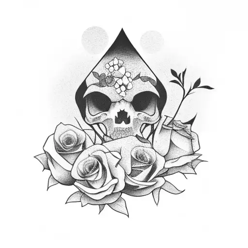 Sunset With A Grave Next To Flowers