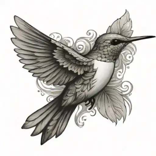 Hummingbird Heart Pattern On Wings