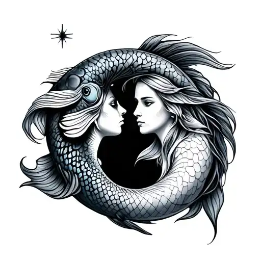 Matching Pisces Inspired Tattoo For Parents