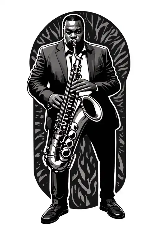 Music Saxophone Player Standing