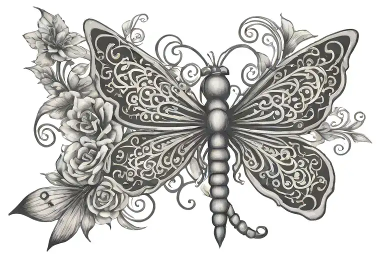 Fleur De Lys Flower And Dragonfly Tree Of Life