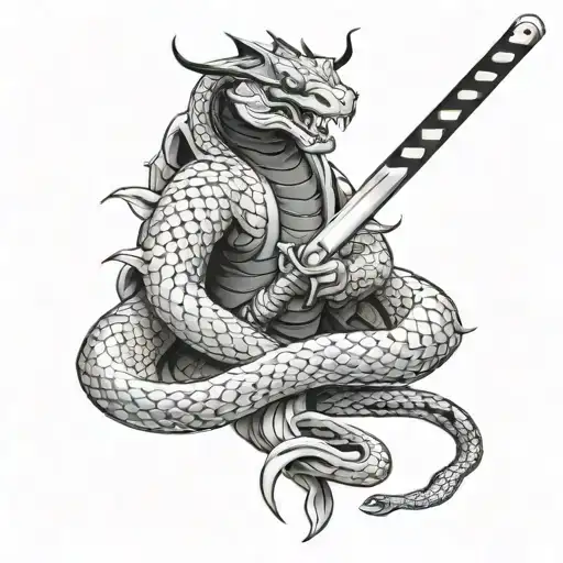 Samurai Katana Snake Wrapped