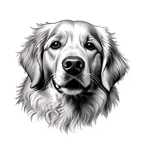 Golden Retriever Dog Face Tattoo Design