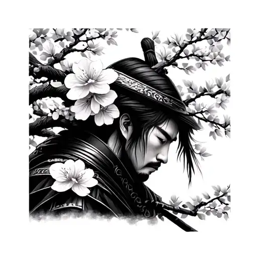Japanese Samurai Cherry Blossoms