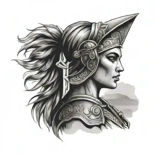 Greek Warrior Women Side Profile