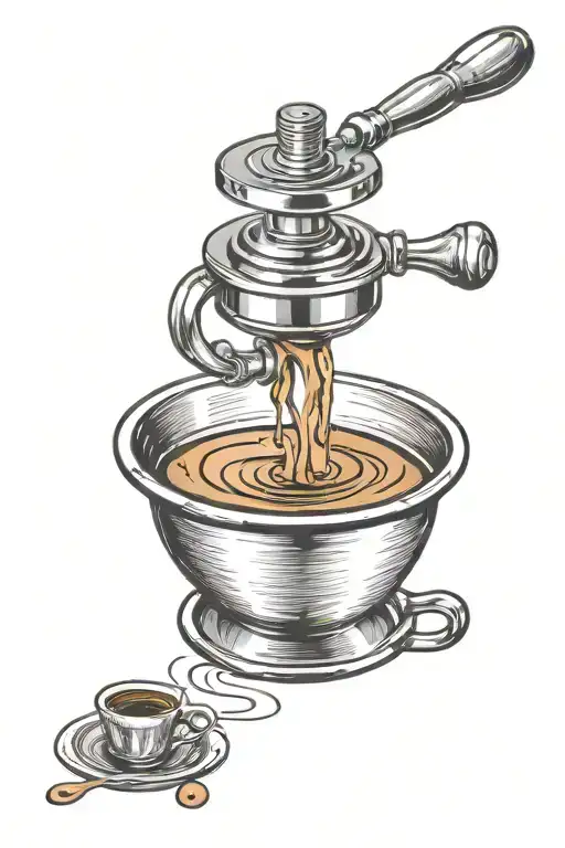 Espresso Coffee Driping Coffee From Espresso Filter Into The Veins