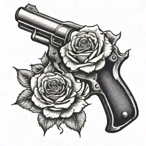 Gun And Roses Hand
