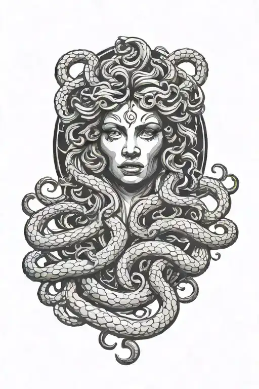 Medusa Hand Tattoo Design