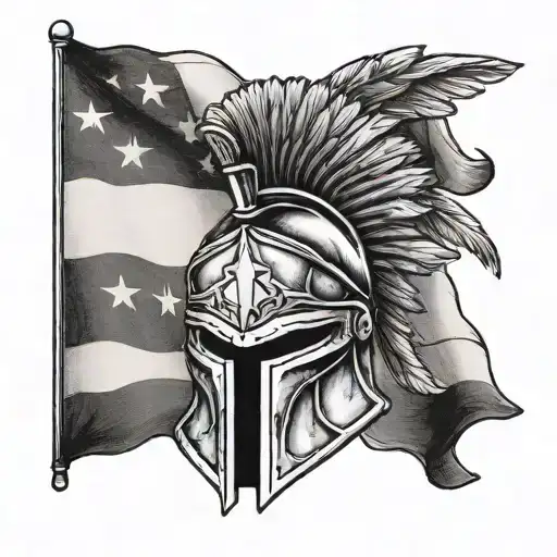 Spartan Helmet 2Nd Amendment Flag
