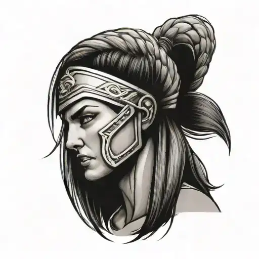 Side Spartan Female Warrior With Braid