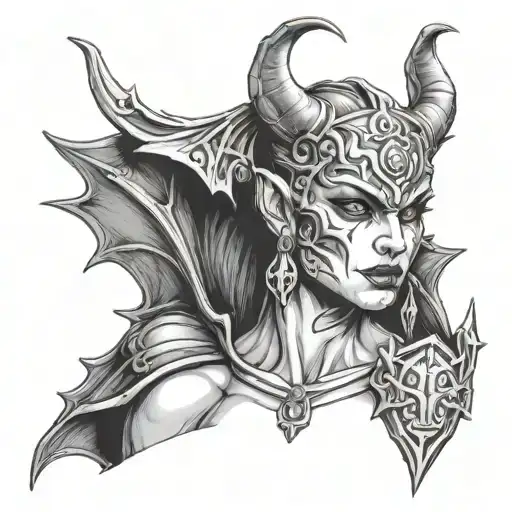 Jester Female Gargoyle Warrior With Her