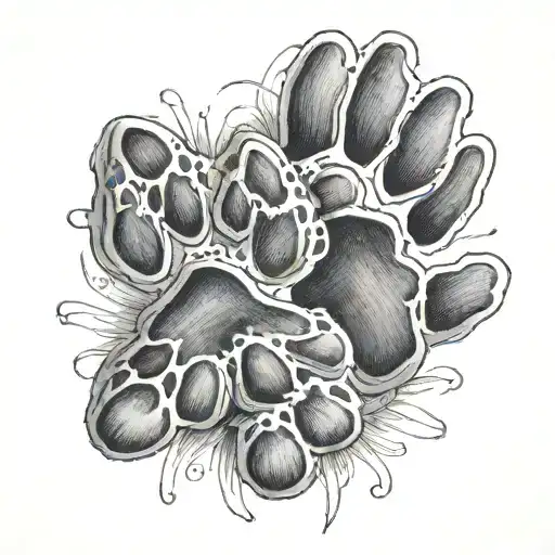 Dog Paw Prints Slowly Fading