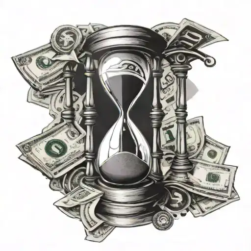 Hour Glass And Money Sign