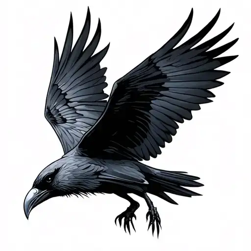 Raven Flying