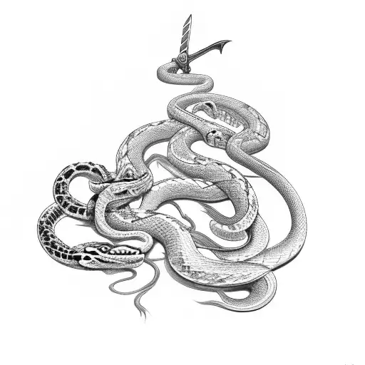 Sword With A Snake Going Aroung It