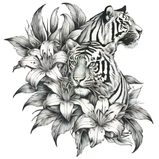 Tiger Lillies And Feathers