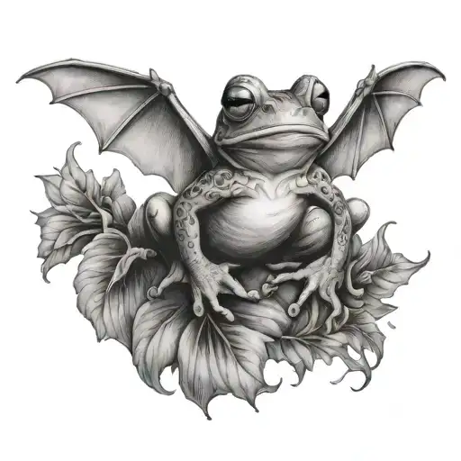 Frog And Bat Flying