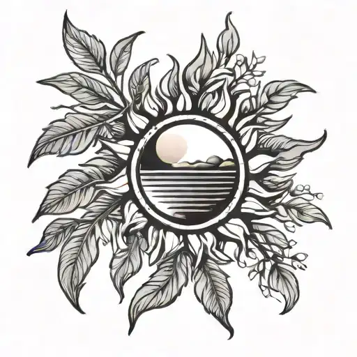 Sun And Olive Branch Representing