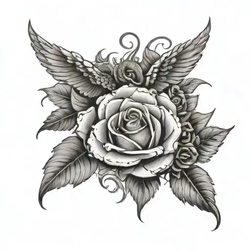 Roses And Wings And A Snake