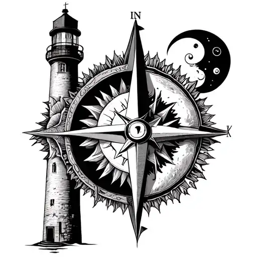 The Sun And Moon As Deities Are A Lighthouse And A Compass Pointing To Russia